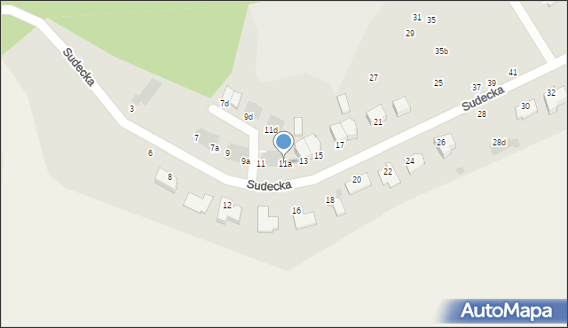 Świdnica, Sudecka, 11a, mapa Świdnicy