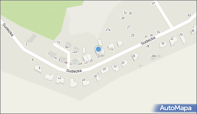 Świdnica, Sudecka, 17, mapa Świdnicy