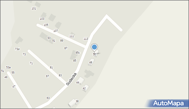 Świdnica, Sudecka, 50, mapa Świdnicy