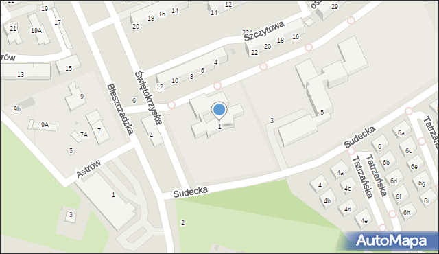Świętochłowice, Sudecka, 1, mapa Świętochłowice