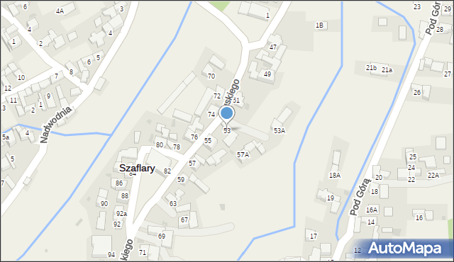 Szaflary, Suskiego Augustyna, 53, mapa Szaflary