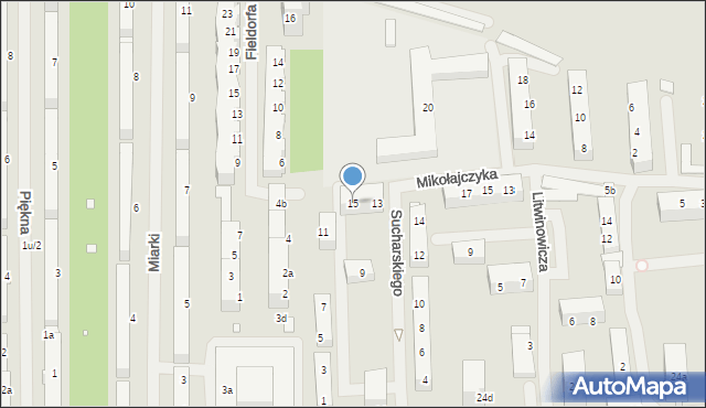 Szczecin, Sucharskiego Henryka, mjr., 15, mapa Szczecina