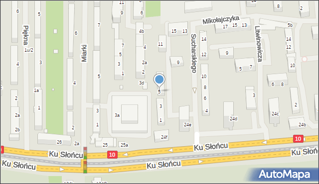 Szczecin, Sucharskiego Henryka, mjr., 5, mapa Szczecina