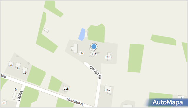 Szczerbice, Sumińska, 11a, mapa Szczerbice