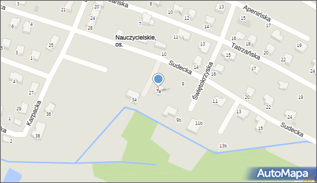 Tarnów, Sudecka, 7a, mapa Tarnów