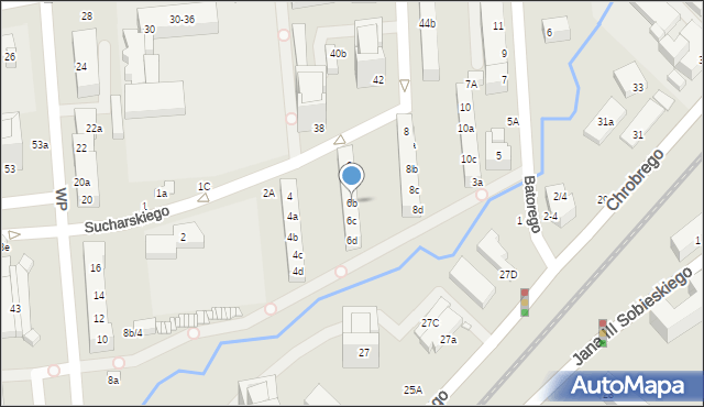Toruń, Sucharskiego Henryka, mjr., 6b, mapa Torunia