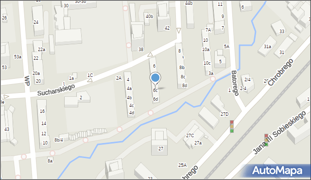 Toruń, Sucharskiego Henryka, mjr., 6c, mapa Torunia