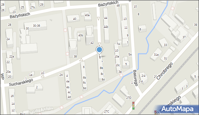 Toruń, Sucharskiego Henryka, mjr., 8, mapa Torunia