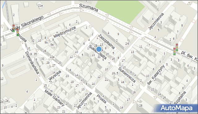 Toruń, Sukiennicza, 11, mapa Torunia