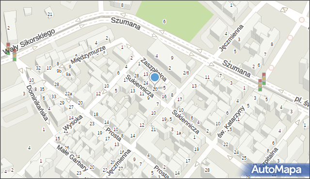 Toruń, Sukiennicza, 20, mapa Torunia