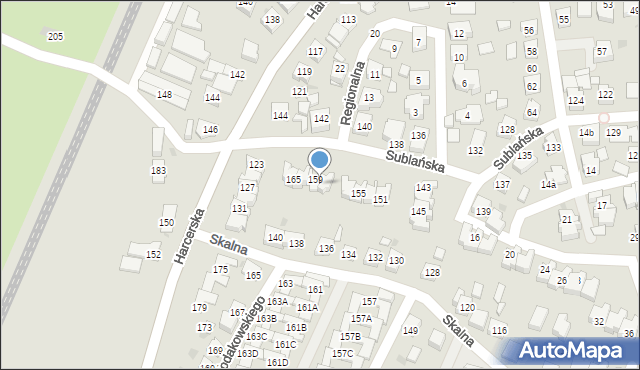 Tychy, Sublańska, 163, mapa Tychów