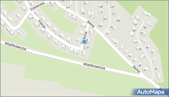 Wałbrzych, Sudecka, 4, mapa Wałbrzycha