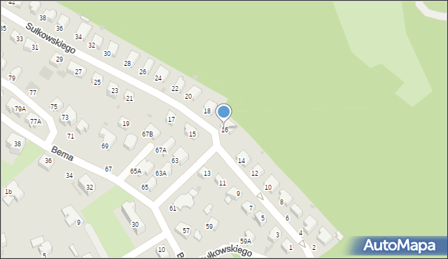 Wałbrzych, Sułkowskiego Józefa, 16, mapa Wałbrzycha