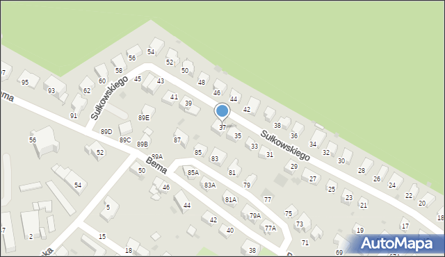 Wałbrzych, Sułkowskiego Józefa, 37, mapa Wałbrzycha