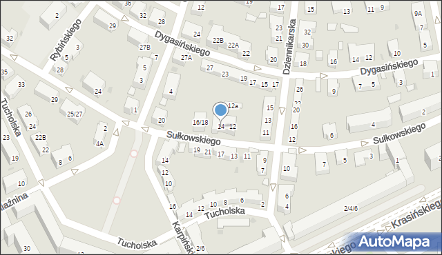 Warszawa, Sułkowskiego Józefa, 14, mapa Warszawy