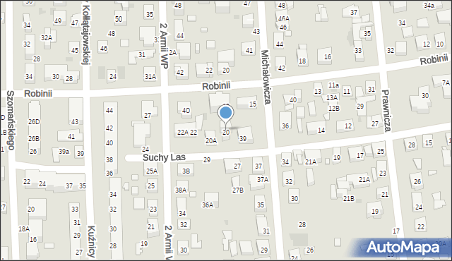 Warszawa, Suchy Las, 20B, mapa Warszawy