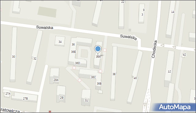 Warszawa, Suwalska, 36A, mapa Warszawy
