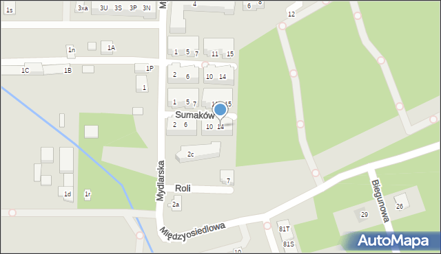 Warszawa, Sumaków, 14, mapa Warszawy