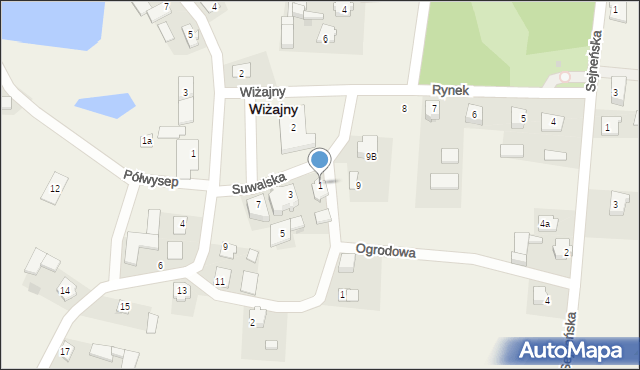 Wiżajny, Suwalska, 1, mapa Wiżajny