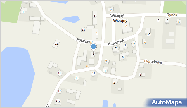 Wiżajny, Suwalska, 4, mapa Wiżajny