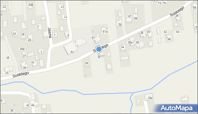 Włosienica, Suskiego Józefa, 32, mapa Włosienica