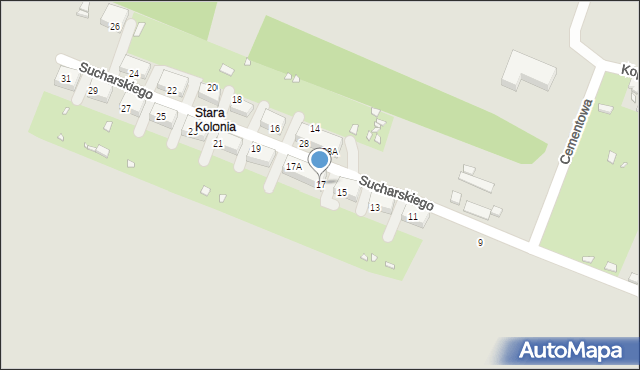 Wojkowice, Sucharskiego Henryka, mjr., 17, mapa Wojkowice