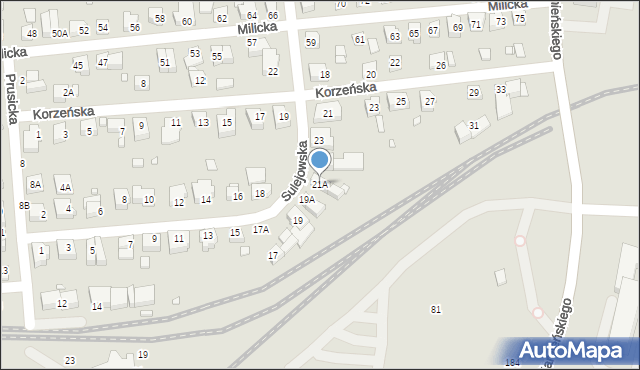 Wrocław, Sulejowska, 21A, mapa Wrocławia