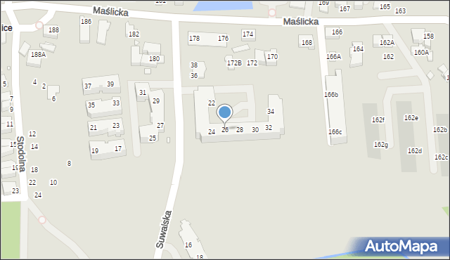 Wrocław, Suwalska, 26, mapa Wrocławia