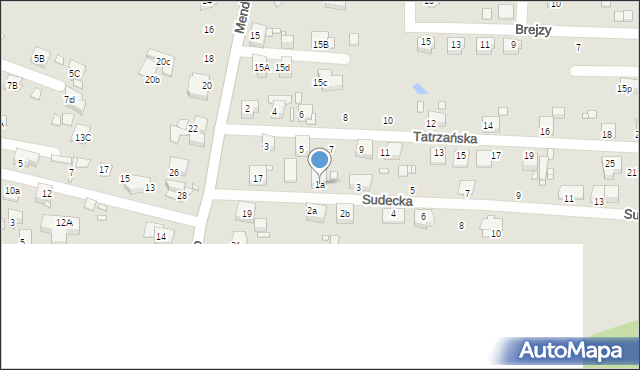 Zabrze, Sudecka, 1a, mapa Zabrza