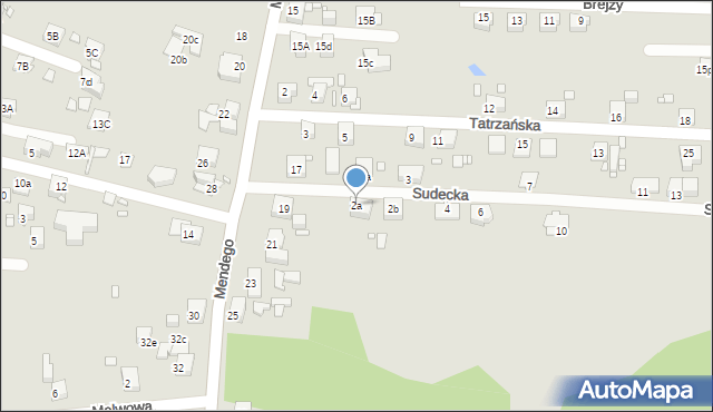 Zabrze, Sudecka, 2a, mapa Zabrza