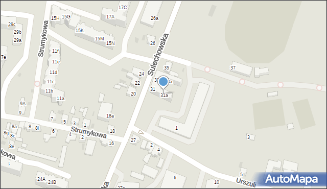 Zielona Góra, Sulechowska, 31a, mapa Zielona Góra