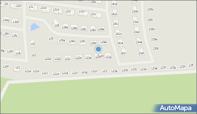 Zielona Góra, Sucha, 122f, mapa Zielona Góra