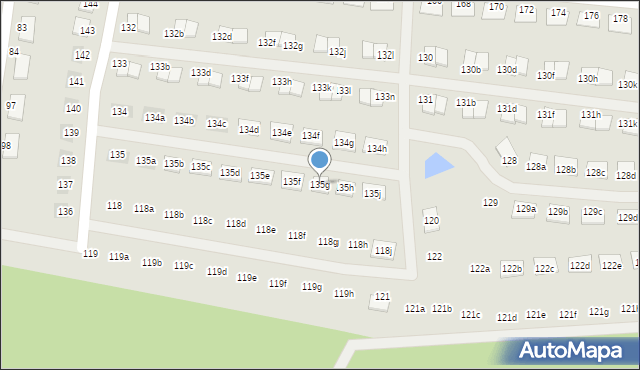 Zielona Góra, Sucha, 135g, mapa Zielona Góra