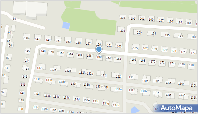 Zielona Góra, Sucha, 160, mapa Zielona Góra