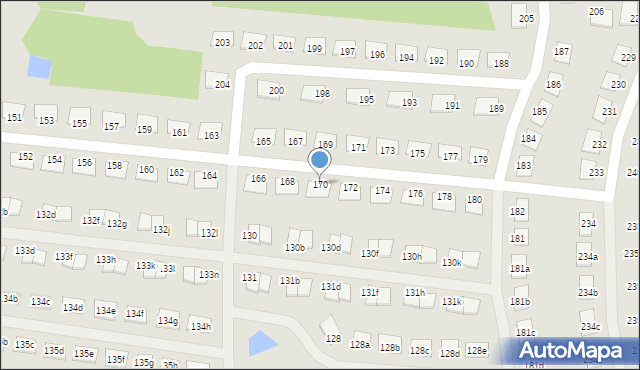 Zielona Góra, Sucha, 170, mapa Zielona Góra