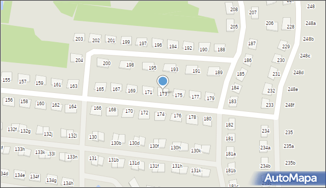 Zielona Góra, Sucha, 173, mapa Zielona Góra