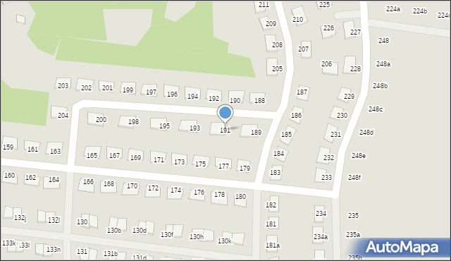 Zielona Góra, Sucha, 191, mapa Zielona Góra