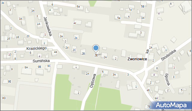 Zwonowice, Sumińska, 2E, mapa Zwonowice