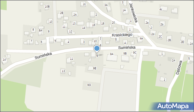 Zwonowice, Sumińska, 9, mapa Zwonowice