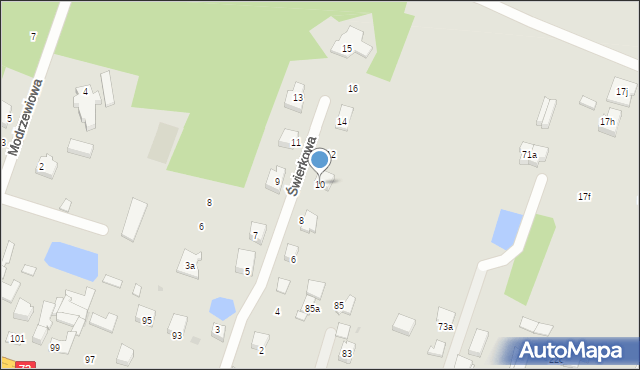 Aleksandrów Łódzki, Świerkowa, 10, mapa Aleksandrów Łódzki