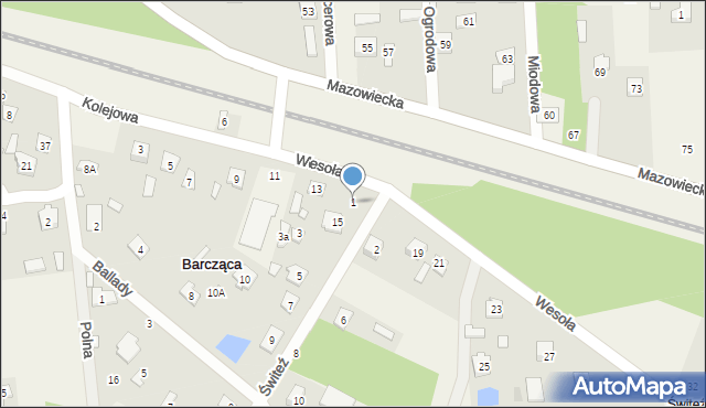 Barcząca, Świteź, 1, mapa Barcząca