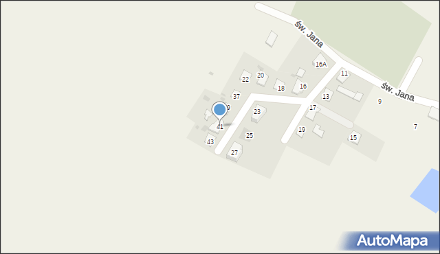 Bartąg, św. Jana, 41, mapa Bartąg