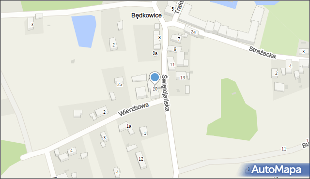 Będkowice, Świętojańska, 10, mapa Będkowice