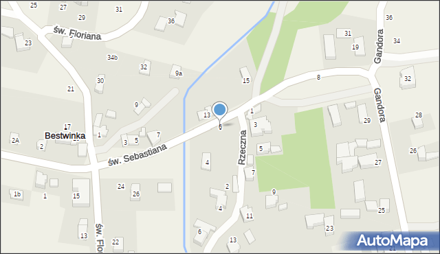 Bestwinka, św. Sebastiana, 6, mapa Bestwinka