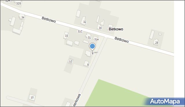 Betkowo, Świerkowa, 4, mapa Betkowo