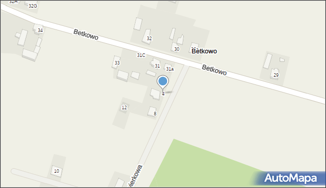 Betkowo, Świerkowa, 4, mapa Betkowo