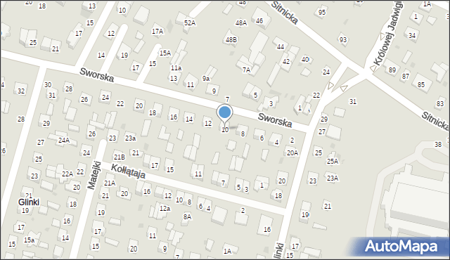 Biała Podlaska, Sworska, 10, mapa Białej Podlaskiej