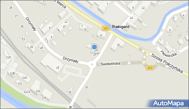 Białogard, Świdwińska, 13, mapa Białogard