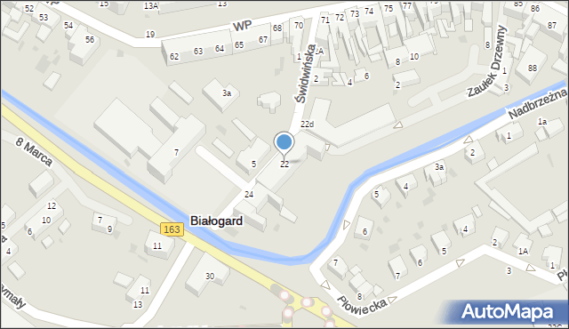 Białogard, Świdwińska, 22, mapa Białogard