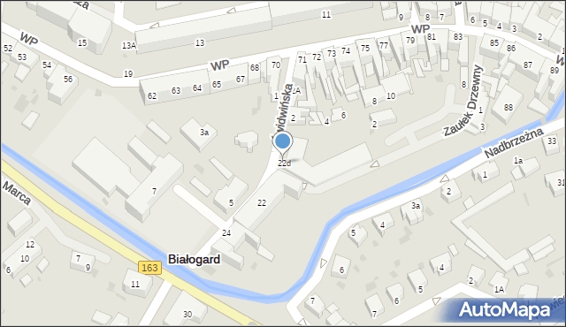 Białogard, Świdwińska, 22d, mapa Białogard